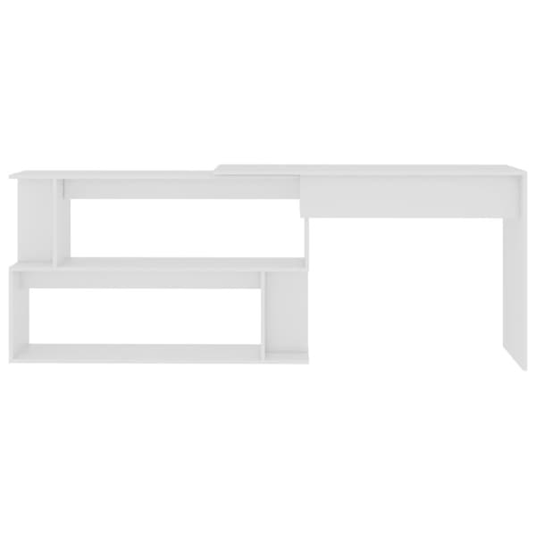 vidaXL Skrivbord hörn vit 200x50x76 cm spånskiva