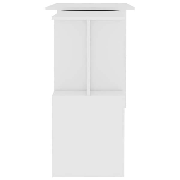 vidaXL Skrivbord hörn vit 200x50x76 cm spånskiva