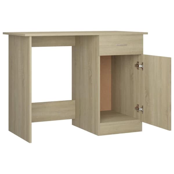 vidaXL Skrivebord sonoma eik 100x50x76 cm sponplate