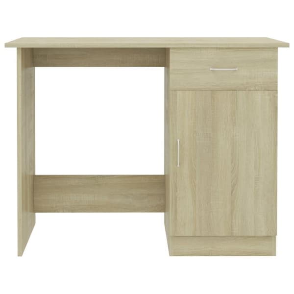 vidaXL Skrivebord sonoma eik 100x50x76 cm sponplate