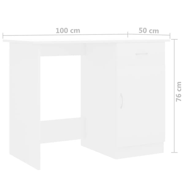 vidaXL Skrivbord vit 100x50x76 cm spånskiva