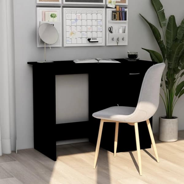 vidaXL Skrivbord svart 100x50x76 cm spånskiva