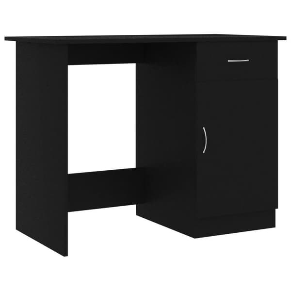 vidaXL Skrivbord svart 100x50x76 cm spånskiva