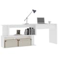 Miniatyrbillede 3 af 9: vidaXL hjørneskrivebord 200 x 50 x 76 cm spånplade hvid