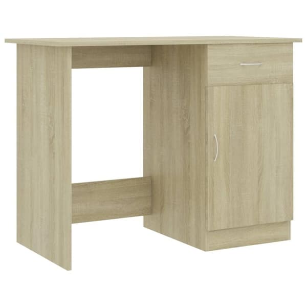 vidaXL skrivebord 100 x 50 x 76 cm spånplade sonoma-eg