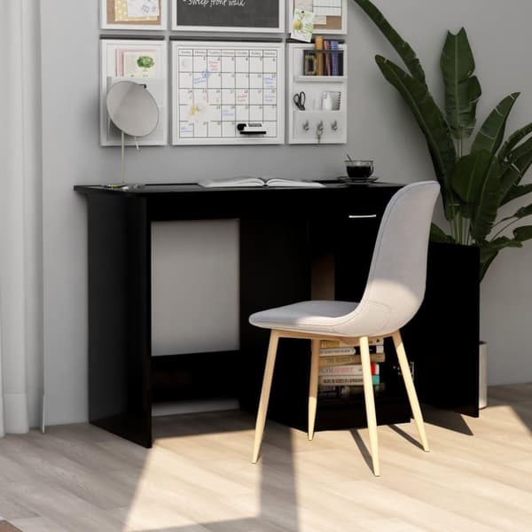 vidaXL skrivebord 100x50x76 cm spånplade sort