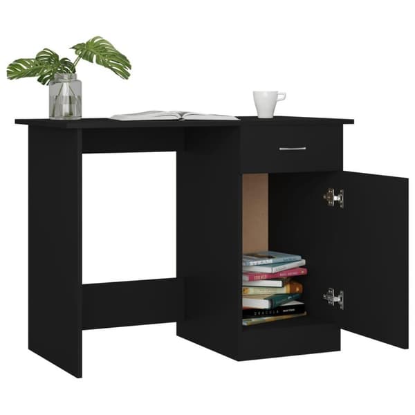 vidaXL skrivebord 100x50x76 cm spånplade sort