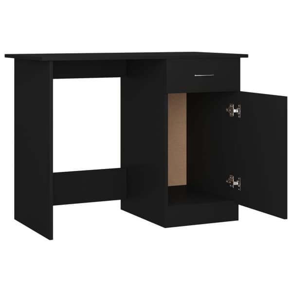 vidaXL skrivebord 100x50x76 cm spånplade sort