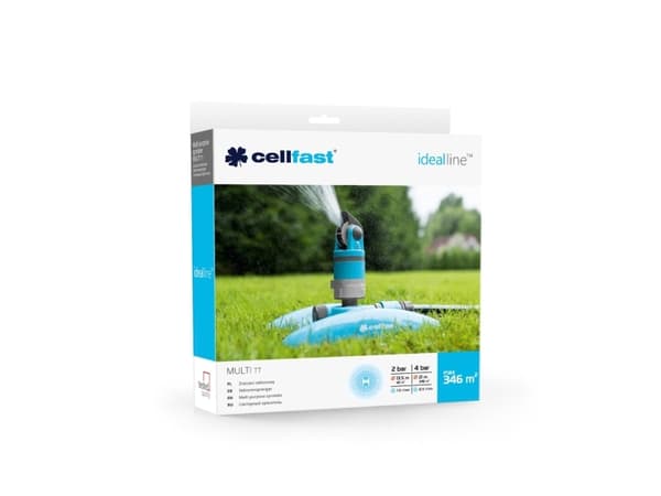 CELLFAST MULTI ?? IDEAL, Multifunktions-vattenspridare, 346 m², 6 Bar, Blå