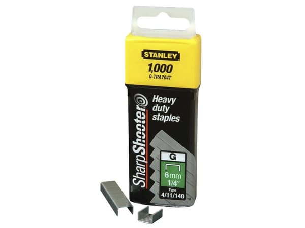 Stanley PUNTI TIPO - Stifter - 6 mm - galvanisert stål - forsinket - pakke av 1000 - for P/N: 6-TR110, 6-TR250