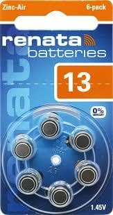 13 RENATA 10-Pack - 60stycken hörapparatsbatterier  nr13