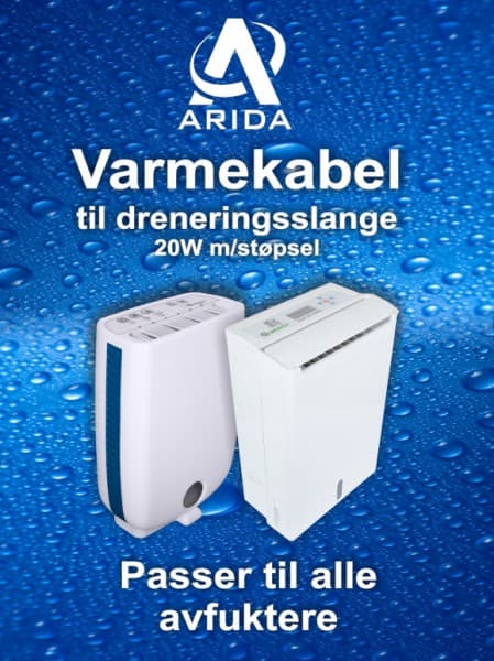 Arida Varmekabel for slange - 2 meter - 20 Watt