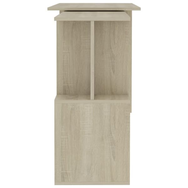 vidaXL hjørneskrivebord 200 x 50 x 76 cm spånplade sonoma-eg