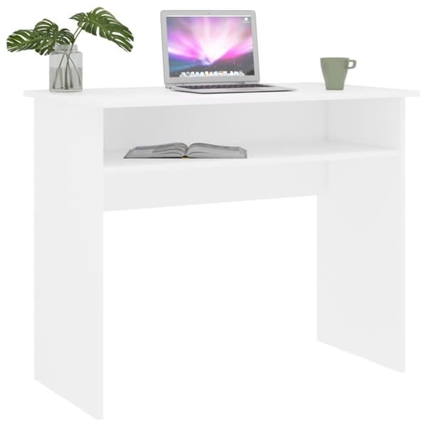 vidaXL skrivebord 90x50x74 cm spånplade hvid