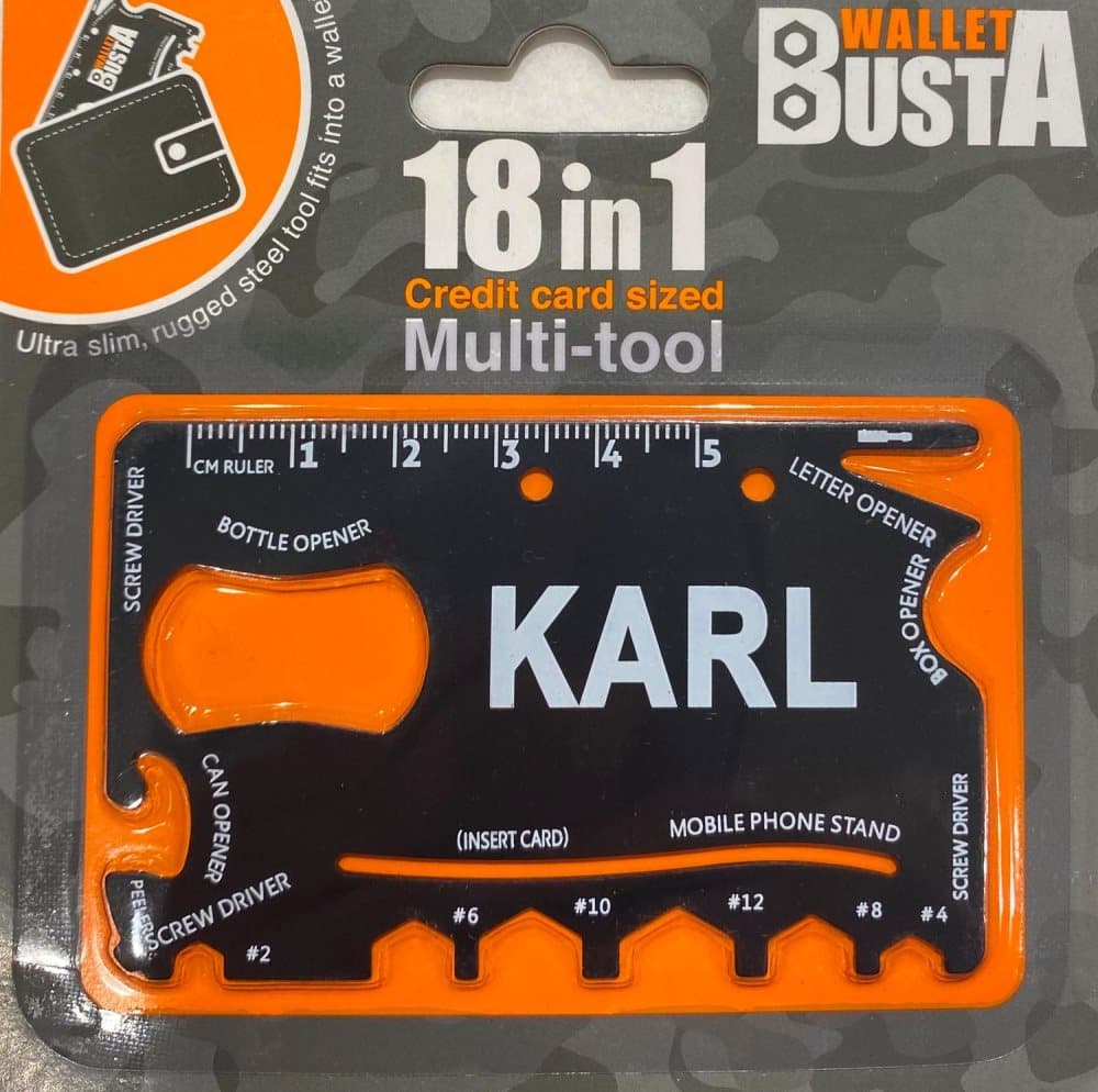 Multitool Multiverktyg KARL kreditkort betalkort