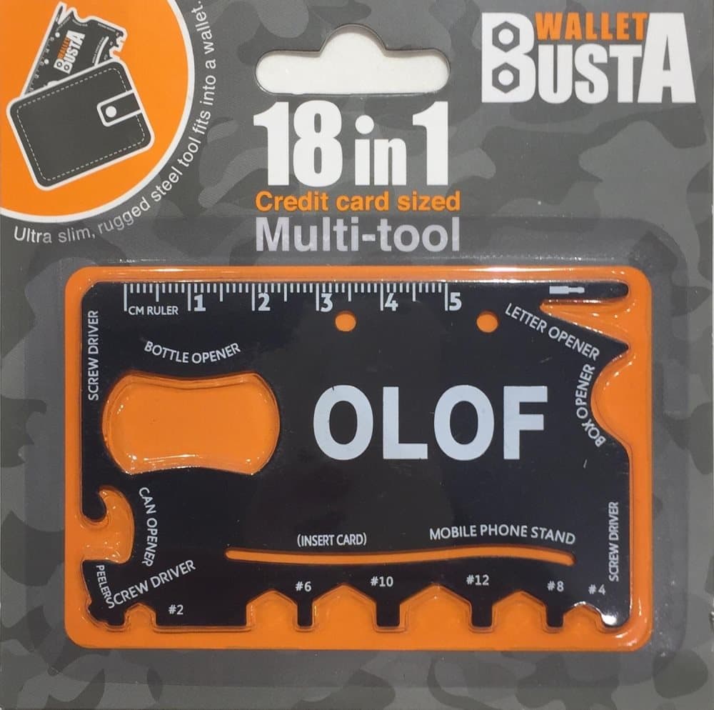 Multitool Multiverktyg OLOF kreditkort betalkort