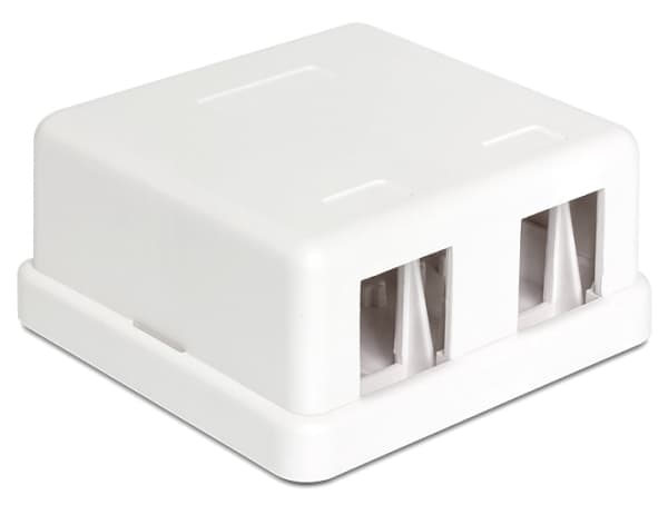DeLOCK 86207, 2x Keystone, Valkoinen, 61,5 mm, 59 mm, 28,5 mm