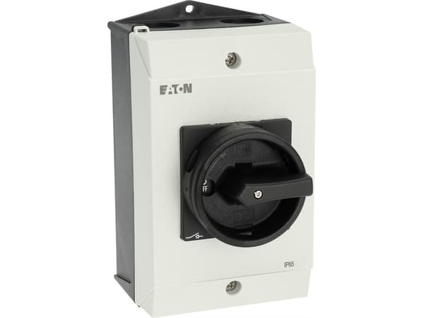 Eaton P1-25/I2/SVB-SW, Vippströmställare, 3P, Svart, Vit, IP65, 100 mm, 115 mm