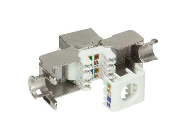 LogiLink NK4001, Flat, Metallisk, Hvit, RJ-45, Hunkjønn, 10GBase-T, 22/24