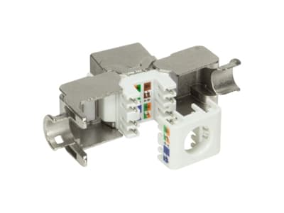 LogiLink NK4001, Flat, Metallisk, Hvit, RJ-45, Hunkjønn, 10GBase-T, 22/24