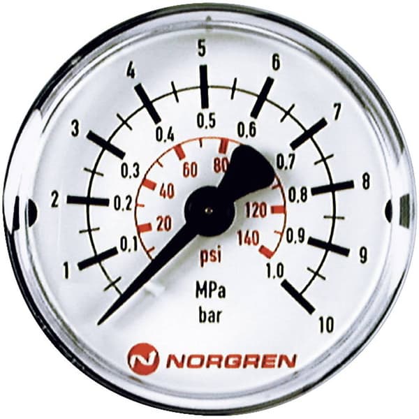 IMI NORGREN Manometer 18-015-885 Anslutning (Manometer): Baksida 0 till 6 bar Yttergänga R1/8 1 st