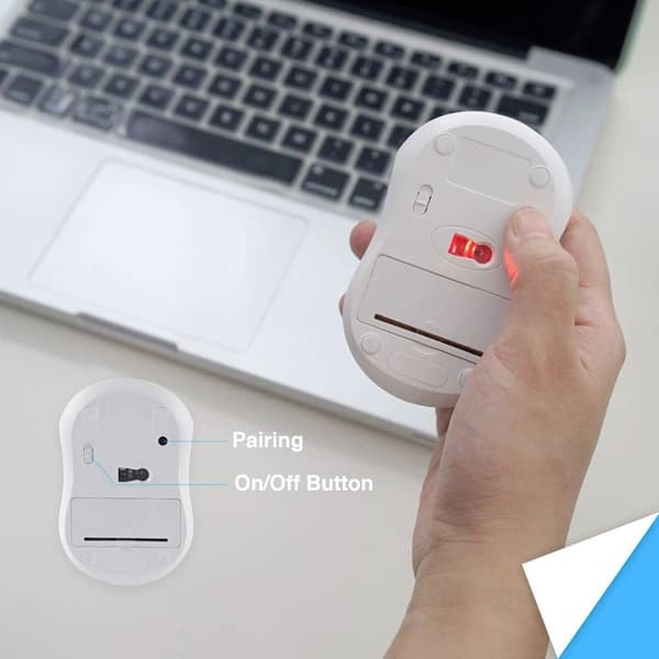 Perixx PERIMICE-802 W WiFi mus Bluetooth Optisk Vit 3 Knappar 1000 dpi