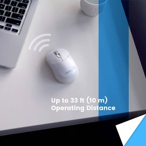 Perixx PERIMICE-802 W WiFi mus Bluetooth Optisk Vit 3 Knappar 1000 dpi