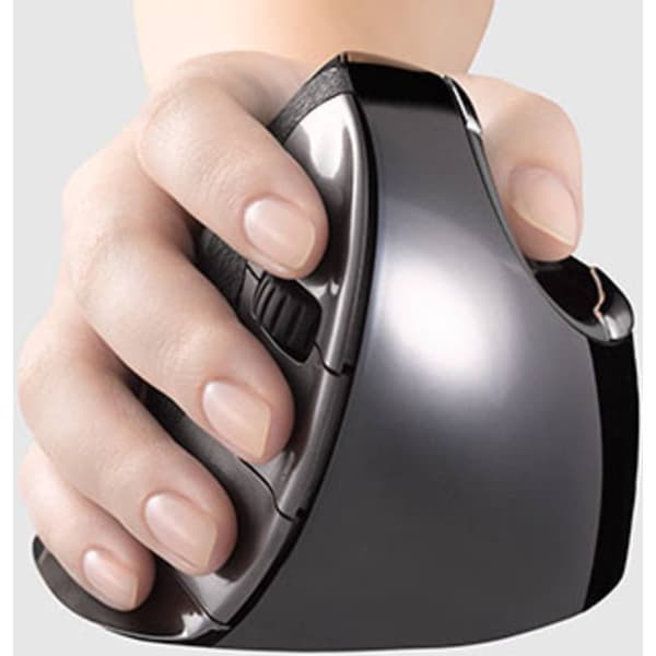 Evoluent D Medium Ergonomisk mus Trådlös Laser 6 Knappar Ergonomisk Grå