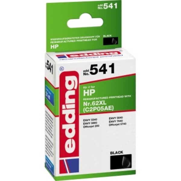 Edding Bläck Ersätter HP 62XL, C2P05AE Kompatibel Svart EDD-541 18-541