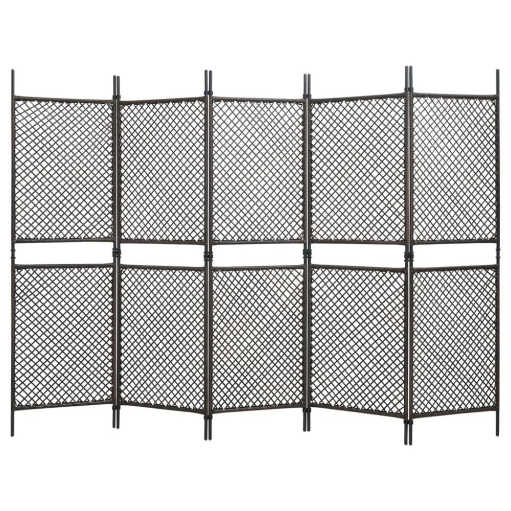 vidaXL Rumsavdelare 5 paneler konstrotting brun 300x200 cm