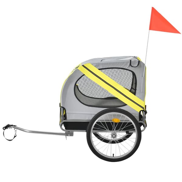 [pro.tec]® Hundetransport - cykelanhænger til transport af hunde - bærekapacitet: 26 kg - gul/grå/sort