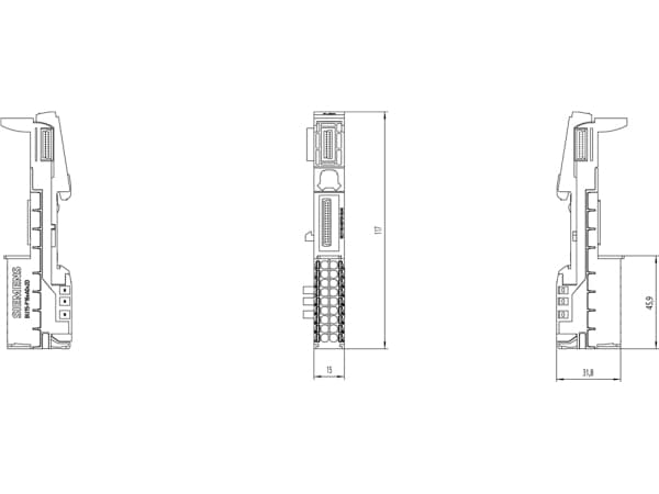 Siemens 6ES7193-6BP00-0DA0, Monivärinen, 48 g, 1 kpl, 45 mm, 28 mm, 122 mm
