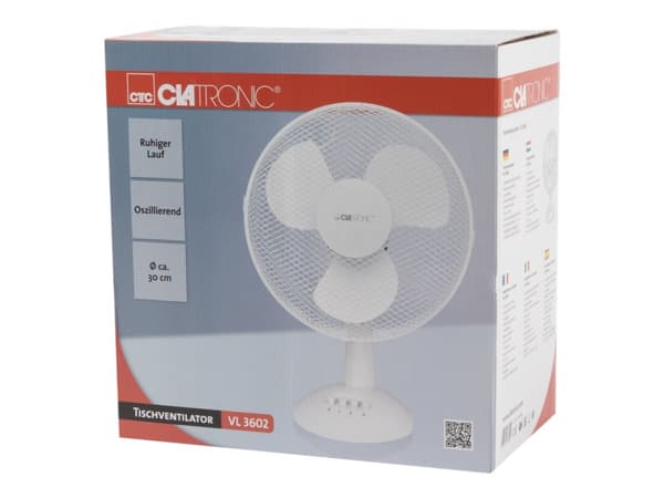 Clatronic VL 3602 - Kjølevifte - bordtopp - 30 cm - hvit