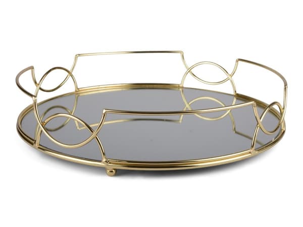 FORM Living Bakke Spejl rundt guld / metal