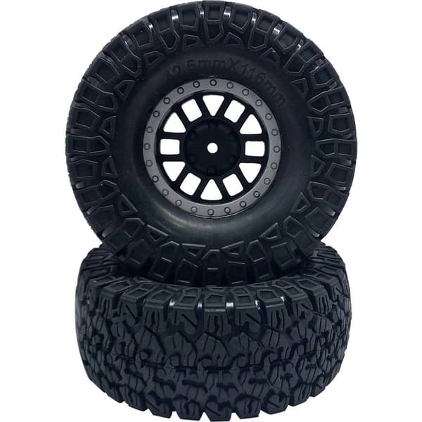 Reely 1:10 Crawler Kompletta hjul offroad 6 dubbelekrar Mörkgrå 2 st