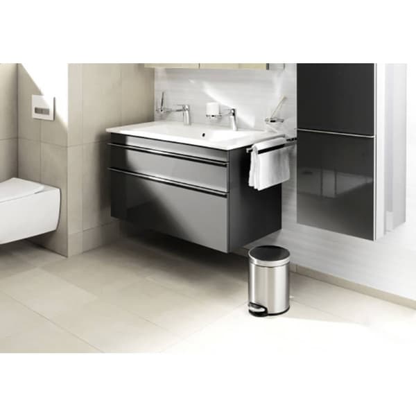 Durable 340023 340023 Papperskorg 5 l (Ø x H) 205 mm x 290 mm Rostfritt stål Silver 1 st