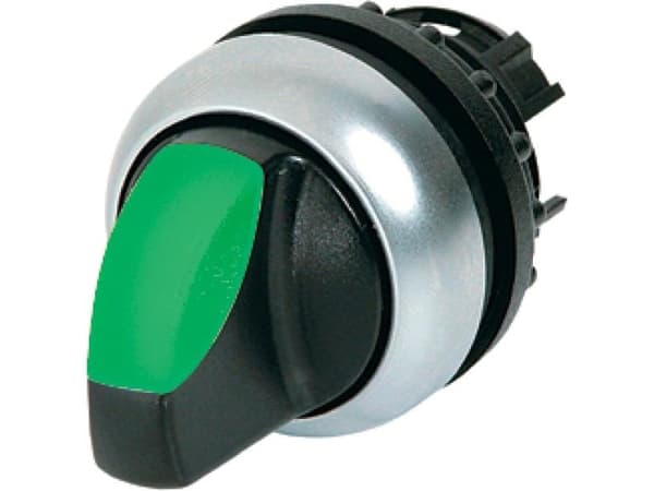 Eaton M22-WLK3-G, Vippströmställare, Plast, Svart, Grön, Silver, IP66, 29,7 mm, 45,9 mm