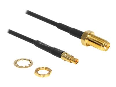 Delock - Antennadapter - TS-9 hane till RP-SMA hona - 20 cm - svart