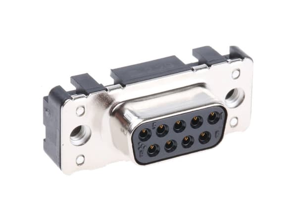 Harting 09 66 151 6512, D-Sub SV, Svart, Rostfritt stål, Honkoppling, Rak, Stål, Termoplastisk harts, Koppar
