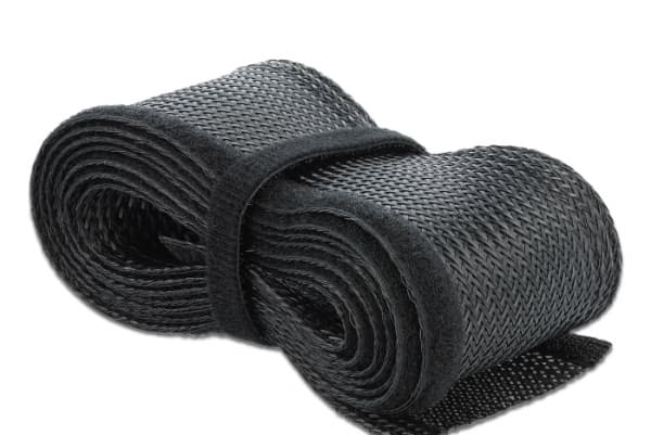Delock Braided Sleeving with Hook-and-Loop Fastener - Kabelhölje - 2 m - svart