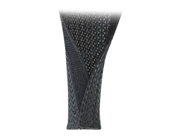 Delock Braided Sleeving with Hook-and-Loop Fastener - Kabelhölje - 2 m - svart