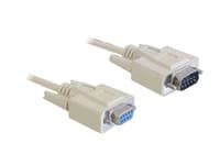 Delock - Seriell förlängningskabel - DB-9 (hane) till DB-9 (hona) - 10 m - beige - Kina