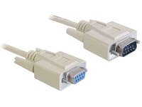 Delock - Seriell förlängningskabel - DB-9 (hane) till DB-9 (hona) - 10 m - beige - Kina
