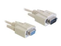 Delock - Seriell förlängningskabel - DB-9 (hane) till DB-9 (hona) - 10 m - beige - Kina