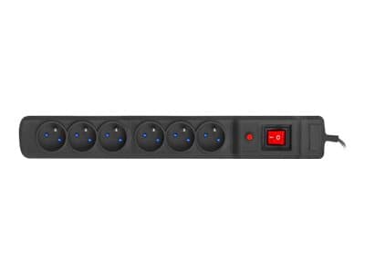 Armac Multi M6 - Effektband - AC 230 V - 3680 Watt - ingång: Typ E - utgångskontakter: 6 (6 x Type E) - 1.5 m sladd - svart