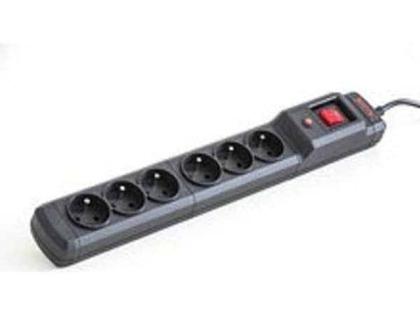Armac Multi M6 - Effektband - AC 230 V - 3680 Watt - ingång: Typ E - utgångskontakter: 6 (6 x Type E) - 1.5 m sladd - svart