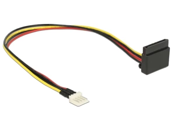 DeLOCK - Strømforsyningsadapter - 4-PIN mini-strømforsyningsforbinder (han) till SATA ström (R) op-vinklet - 5 / 12 V - 30 cm