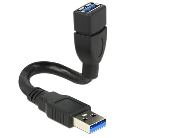 Delock ShapeCable - USB forlængerkabel - USB Type A (hun) til USB Type A (han) - USB 3.0 - 15 cm - lajiteltu