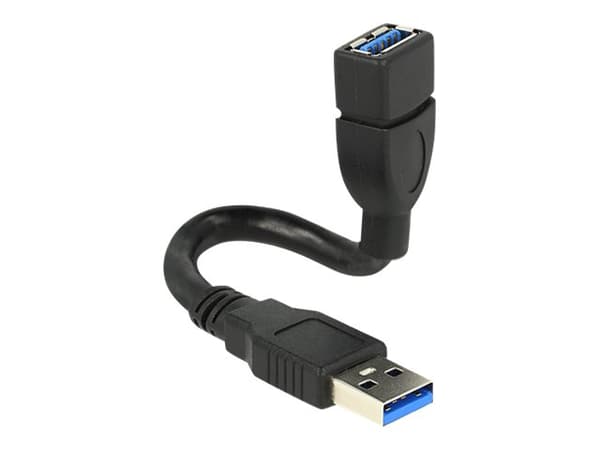 Delock ShapeCable - USB forlængerkabel - USB Type A (hun) til USB Type A (han) - USB 3.0 - 15 cm - lajiteltu