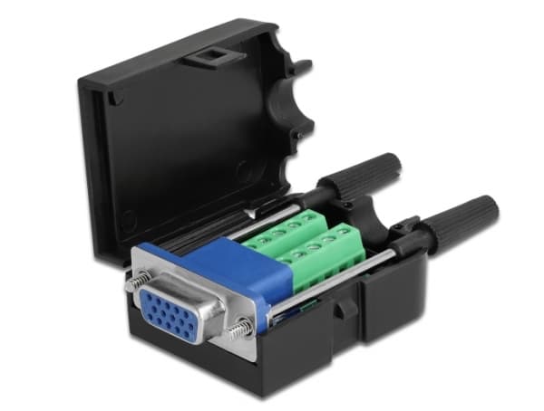 Delock - VGA-adapter - 15 pin D-Sub (DB-15) (hunn) til 10-pins terminalblokk - tommelskruer